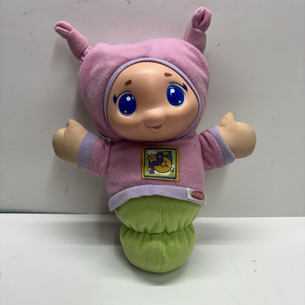 2008 Hasbro Playskool Pink Purple  Lullaby Gloworm Musical Light Up Toy Plush